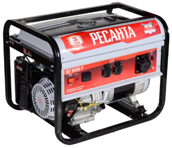 Изображение товара Генератор Ресанта БГ 8000 Р бензиновый для профессиональных задач