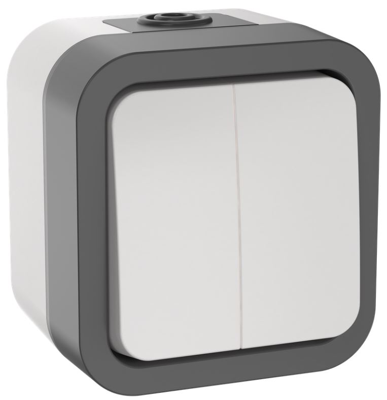 

Выключатель двухклавишный IEK TS-V20-0-10-55-K41 TORS 10А IP55 TS205 серо-белый, TS-V20-0-10-55-K41