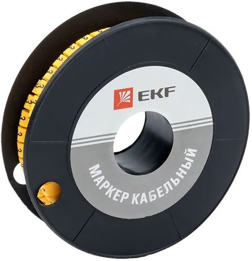

Маркер на кабель EKF plc-KM-2.5-3 2,5 мм2 "3" (1000 шт.) (ЕС-1), plc-KM-2.5-3