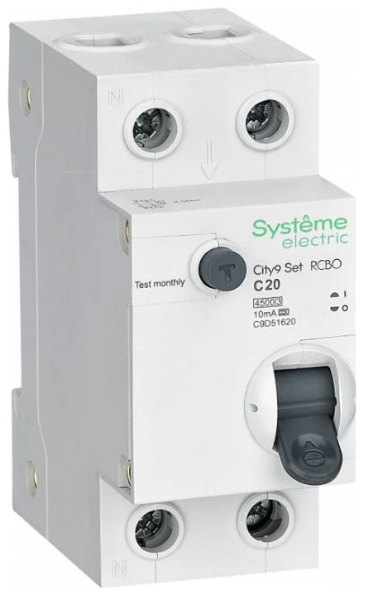 Изображение товара Автоматический выключатель дифференциального тока C9D51620 Systeme Electric 2П 20 А