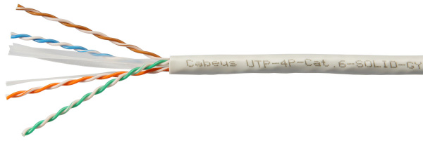 фото Кабель витая пара U/UTP 6 кат. 4 пары Cabeus UTP-4P-Cat.6-SOLID-GY в Уфе