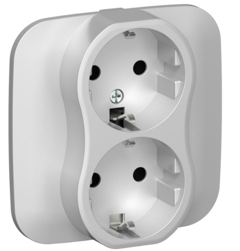 Изображение товара Розетка двухместная с заземлением IEK FI-R21A-16-1-K47