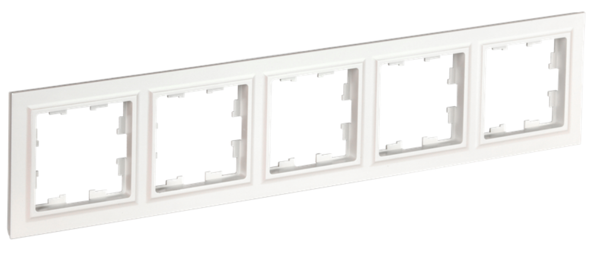 

Рамка пятерная IEK BR-M52-K01 BRITE РУ-5-БрБ Белый, BR-M52-K01