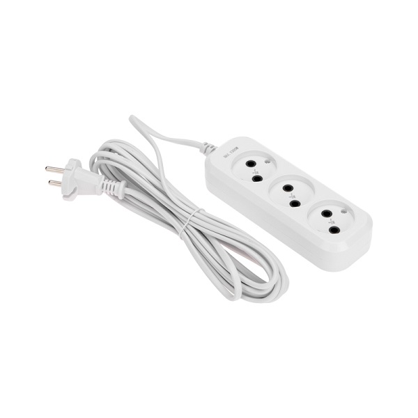 

Удлинитель PROconnect 13-4207 3 гнезда, 5м, 2х0,75мм2, б/з, белый, 13-4207