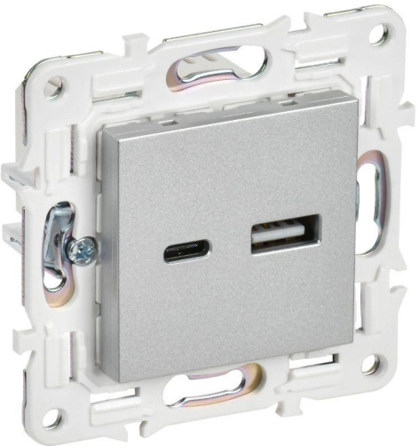 Изображение товара Розетка USB IEK SK-U22-018-K23 встроенная с разъемами А и С