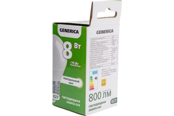 фото Лампа светодиодная GENERICA LL-G45-08-230-40-E27-G в Казани