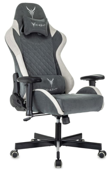 Изображение товара Кресло геймерское Knight Regal FABR-GR с регулируемыми подлокотниками и подушками