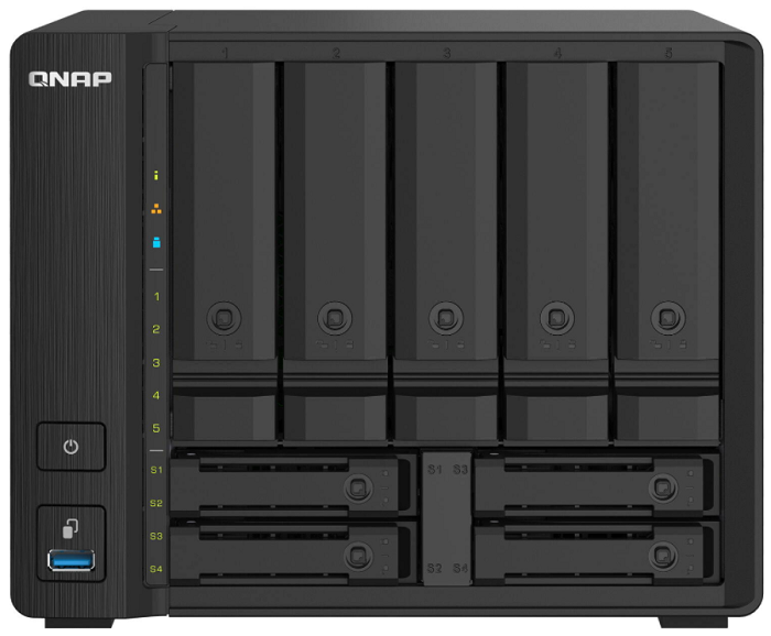 

Сетевой RAID-накопитель QNAP TS-932PX-4G 5 отсеков 3,5"/2,5", 4 отсека 2,5", 2 порта 2,5, GbE BASE-T, 2 порта 10 GbE SFP+, ARM Cortex-A57 Annapurna La, TS-932PX-4G