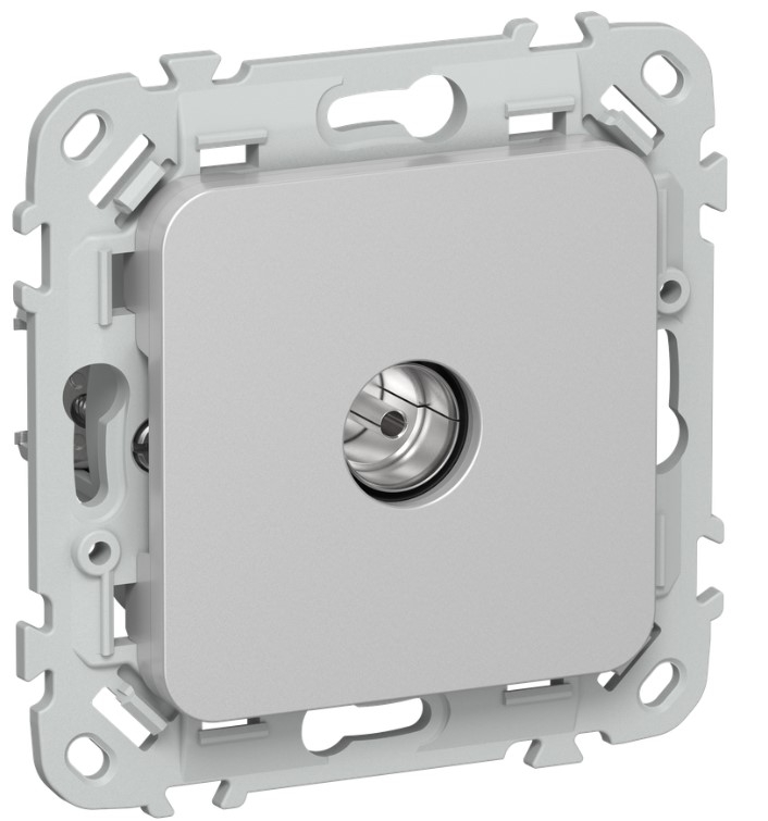 

Розетка телевизионная оконечная IEK FI-A13-O-K47 FLITE экранированная тип M РТВм-1-1-1-ФлА алюминий, FI-A13-O-K47