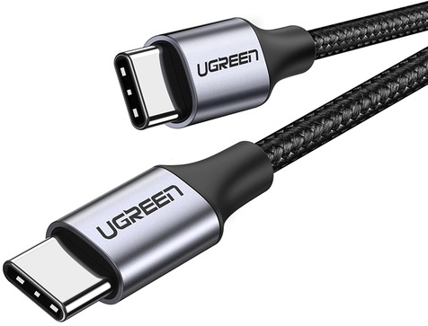 

Кабель UGREEN US261 50149_ USB 2.0 C M/M круглый, с никелированным алюминиевым покрытием в корпусе, 0.5м, gray/black, US261