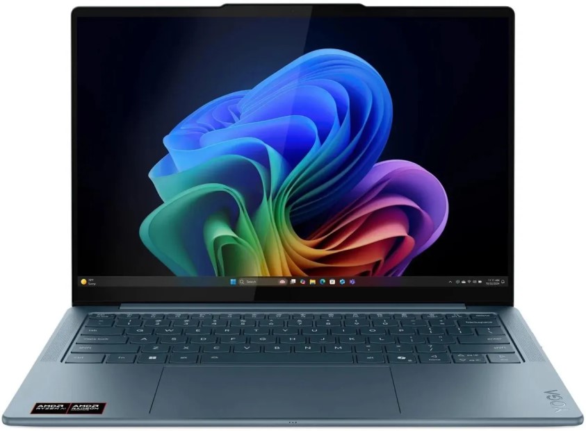 

Ноутбук Lenovo Yoga Slim 7 14AKP10 83JY0009RK Ryzen AI 5 340/16GB/1TB SSD/Radeon Graphics 840M/14" OLED 2.8K/WiFi/BT/Cam/Win11Home/turquoise, Yoga Slim 7 14AKP10