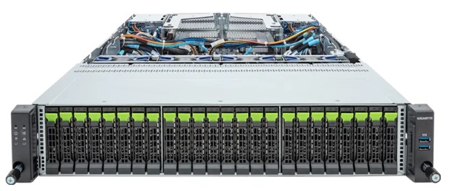 

Серверная платформа 2U GIGABYTE R283-Z96-ACE1 (2*SP5, 24*DDR5, 24*2.5" NVMe HS, 4*2.5" SATA/SAS4 HS, 2*2000W, 2*USB 3.2, Mini-DP), R283-Z96-ACE1
