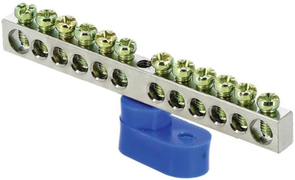 Изображение товара Шина EKF sn1-63-12-1 для заземления и нулевых проводников из латуни