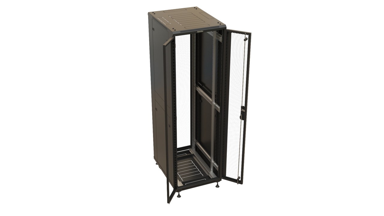 

Шкаф напольный 19", 42U Hyperline TTBR-4262-DD-RAL9004 2055x600х1200мм(ВхШхГ), передняя и задняя распашные перфор. двери (75%), ручка с замком, крыша, TTBR-4262-DD-RAL9004