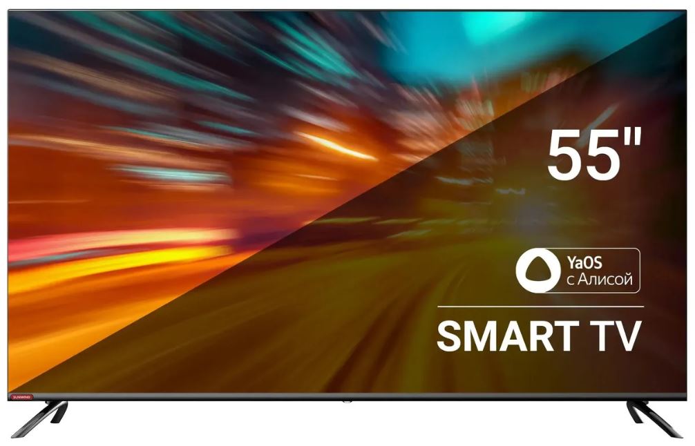 

Телевизор SUNWIND SUN-LED55XU401 55" Яндекс.ТВ Frameless черный 4K Ultra HD 60Hz DVB-T DVB-T2 DVB-C DVB-S DVB-S2 USB WiFi Smart TV, SUN-LED55XU401