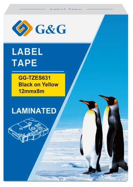 Изображение товара Картридж ленточный G&G GG-TZES631 для Brother 9700PC 8м желтый черный