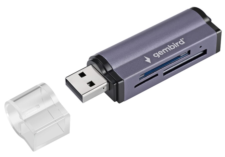 

Карт-ридер Gembird FD2-MSD-5 USB2.0 4в1: SD, TF (MicroSD), MS, M2, алюминий, FD2-MSD-5