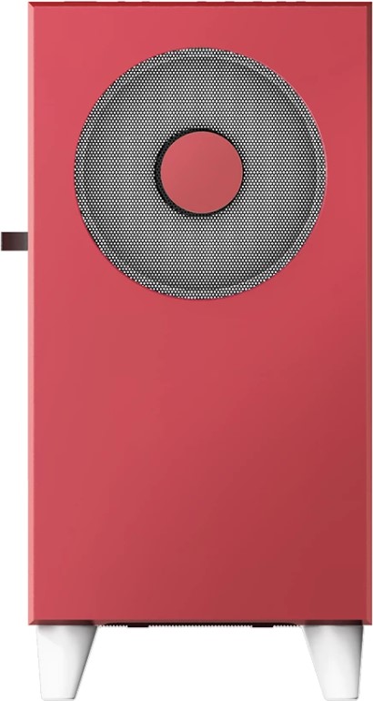 

Корпус mATX WIZMAX EM1 Woofer Red без бп, боковая панель из закалённого стекла, USB 3.0, 2*USB 2.0, EM1 Woofer Red