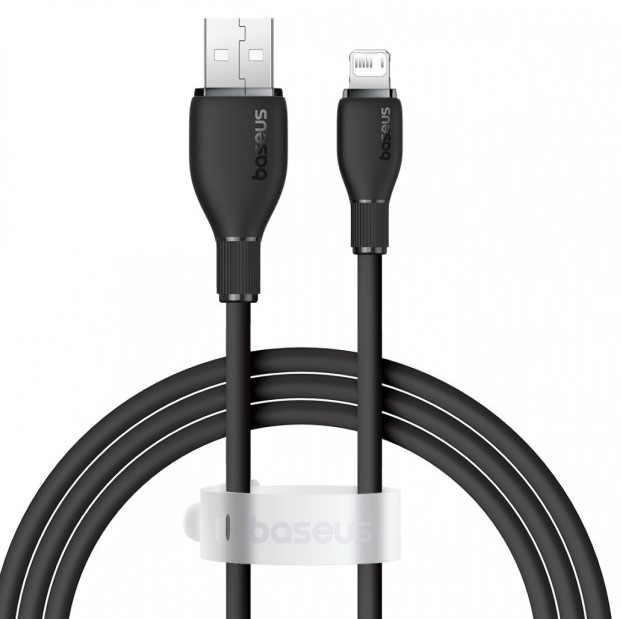 

Кабель Baseus CB000052 Pudding Series P10355700111-00 USB to iP 2.4A 1.2m Cluster Black (передача данных: 480 Мбит/с, поддержка быстрой зарядки), CB000052 Pudding Series