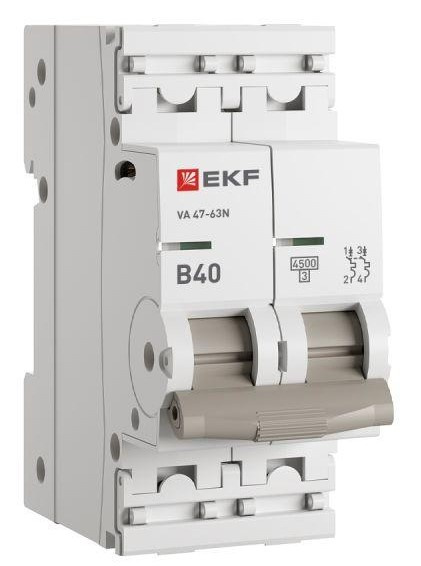 Изображение товара Автоматический выключатель EKF M634240B 40 А IP20 2 полюса