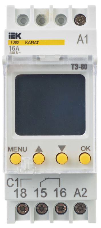 

Таймер IEK MTA10-16-080 ТЭ80 цифровой 16А 230В на DIN-рейку KARAT, MTA10-16-080