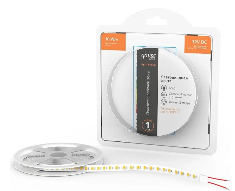 

Лента светодиодная Gauss BT036 Basic 3м, BT036