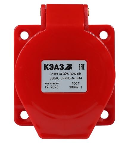

Розетка фланцевая КЭАЗ 222761 325-32А-6h-380AC-3P+PE+N-IP44, 222761