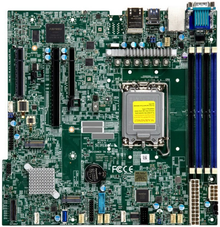 

Материнская плата mATX Supermicro MBD-X13SCH-F-B (LGA1700, C266, 4*DDR5 (4400), PCIe, 2*M.2, 8*SATA, 2*USB 3.2, 2*USB 2.0, VGA), MBD-X13SCH-F-B