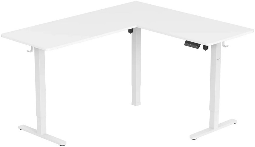 

Стол Cactus CS-EDXL-WWT для компьютера, угловой, подъёмный столешница МДФ белый каркас белый 140x72x60см, CS-EDXL-WWT