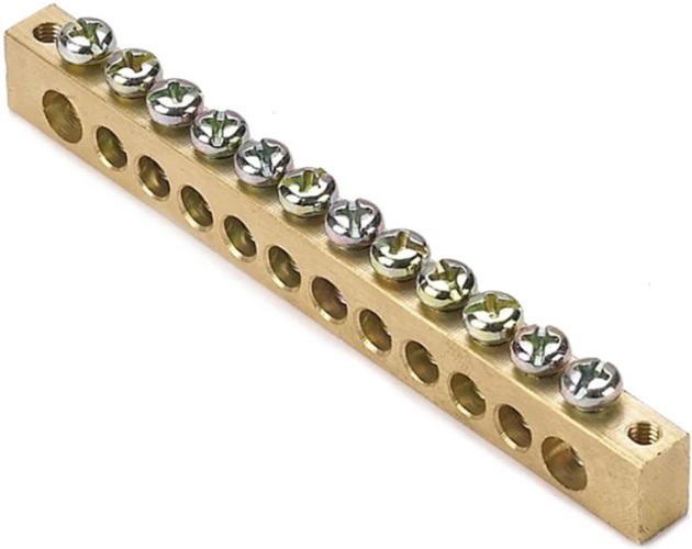 

Шина EKF sn0-125-12-k PEN "ноль-земля" (8x12мм) 12 отв. латунь крепеж по краям, sn0-125-12-k