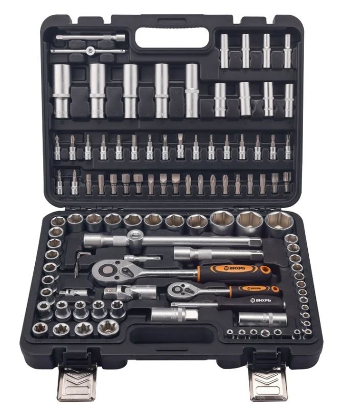 

Набор инструментов Вихрь 73/6/7/15 1/2", 1/4", в кейсе 108 предм, 73/6/7/15