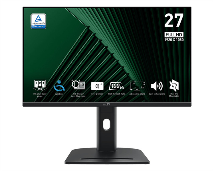 

Монитор 27" MSI PRO MP275QPDG 9S6-3PC8CM-005 2560x1440, 1мс, 250 кд/м2, 1300:1, 100M:1, 178°/178°, IPS, 16:9, 100Hz, 2*HDMI, DP, USB-C, USB-B, 4*USB-A, PRO MP275QPDG