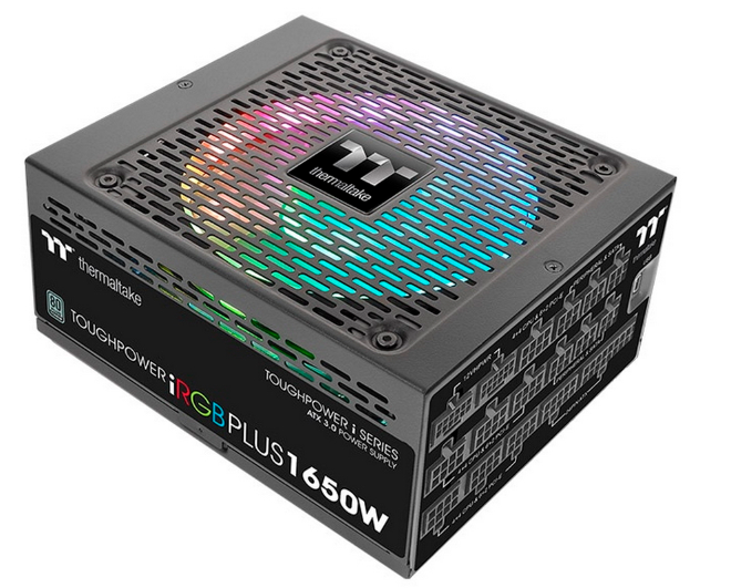 

Блок питания ATX Thermaltake Toughpower iRGB PLUS PS-TPI-1650F3FDTE-1 1650W, 80+ Titanium, 140 mm fan, Gen 5, fully modular, Toughpower iRGB PLUS
