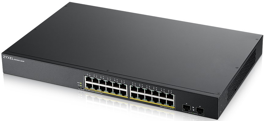 

Коммутатор ZYXEL GS1900-24HPv2 Smart L2 PoE+, rack 19", 24xGE PoE+, 2xSFP, бюджет PoE 170 Вт, GS1900-24HPv2