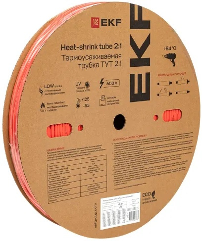 Изображение товара Термоусаживаемая трубка EKF tut-2-r