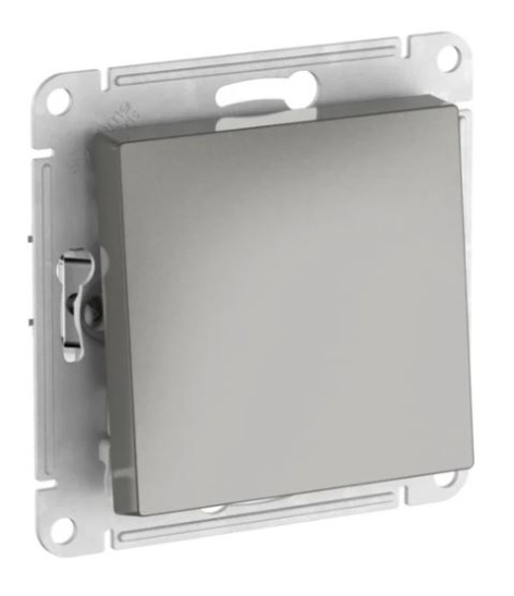 Изображение товара Выключатель кнопочный Systeme Electric AtlasDesign 1 клавиша сталь