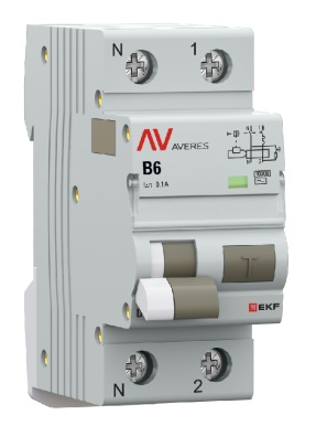 

Автомат дифференциальный EKF rcbo10-1pn-6B-100-ac-av DVA-10 1P+N 6А (B) 100мА (AC) 10кА AVERES, rcbo10-1pn-6B-100-ac-av