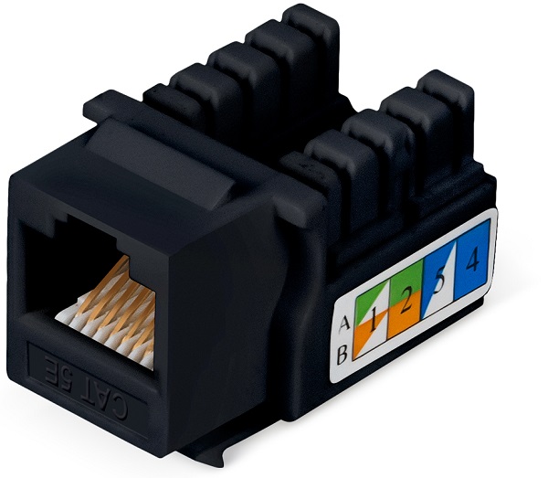

Модуль Cabeus KJ-RJ45-Cat.5e-90-BK Keystone Jack RJ-45, категория 5e, заделка тип 110, черная, KJ-RJ45-Cat.5e-90-BK