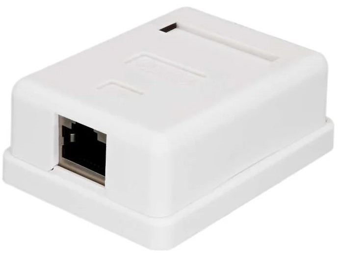 

Розетка настенная SUPRLAN 10-0352-1 накладная RJ45 1 кат.6 FTP белый, 10-0352-1