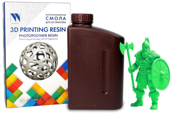 Изображение товара Фотополимерная смола для 3D‑печати NVP NV‑3D‑STD‑RESIN‑GREEN, зелёная, 1000 г