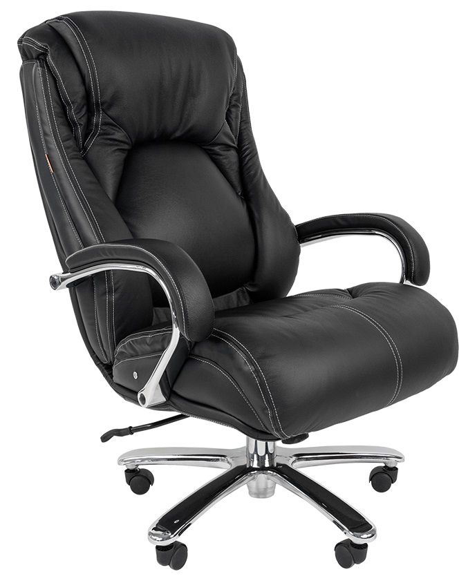 

Кресло Chairman 402 черное, натуральная кожа, до 250 кг, 402