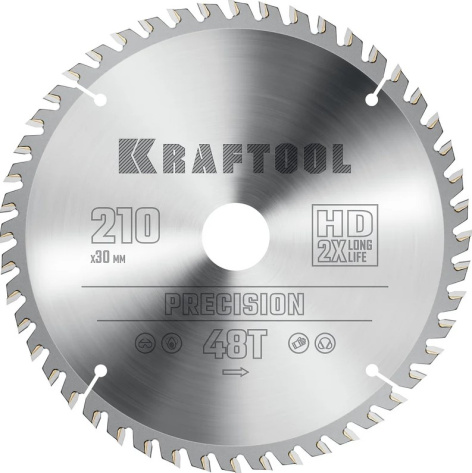Изображение товара Пильный диск Kraftool Precission 36952 210 мм 48 зубьев для дерева