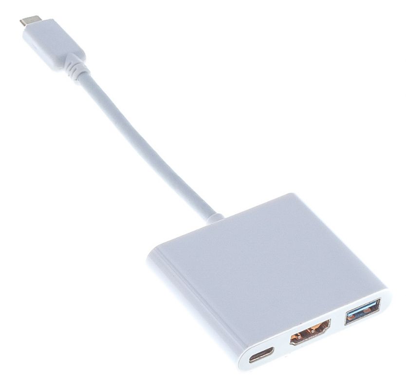 

Переходник Buro BHP RET TPC-HDM USB Type-C (m) HDMI (f) USB 3.0 A(f) USB Type-C (f) белый, BHP RET TPC-HDM