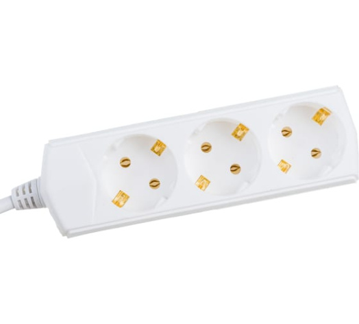 Изображение товара Удлинитель GENERICA WYP10-10-03-05-Z-G с 3 розетками 5 м кабель