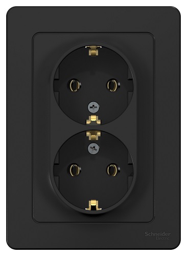 

Розетка Schneider Electric BLNRS001026 2-ая с/з без шторок, 16А, 250В Антрацит внутр, BLNRS001026
