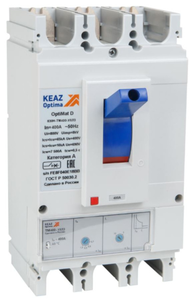 Изображение товара Автоматический выключатель КЭАЗ 291470 3 полюса 400 А