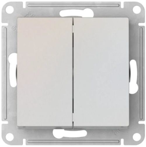 

Выключатель двухклавишный Systeme Electric ATN000451S ATLASDESIGN сх.5, 10АХ, мех., быстрозажим. клем., ЖЕМЧУГ, ATN000451S