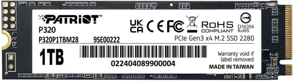 фото Накопитель SSD M.2 2280 Patriot Memory P320 в Екатеринбурге 1024 ГБ