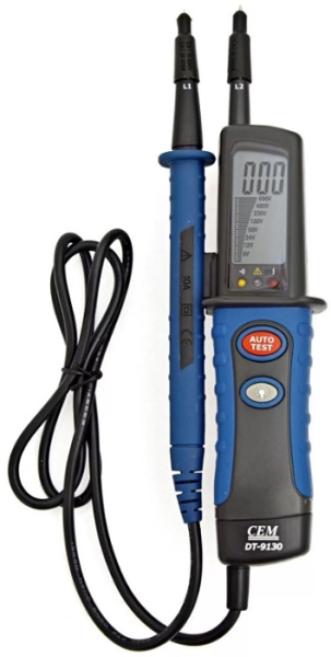 Изображение товара Тестер напряжения CEM DT-9130 влагозащищенный с ЖК дисплеем до 1000 В