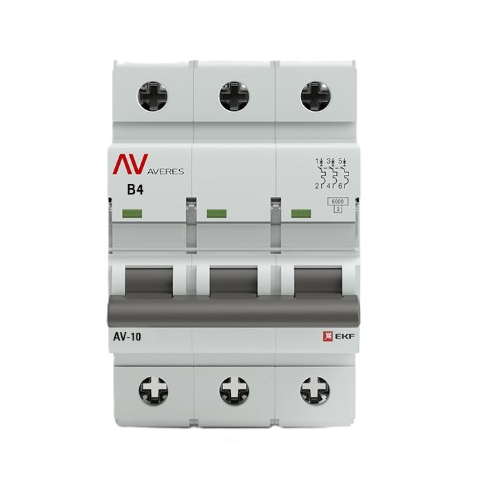 

Автоматический выключатель EKF mcb10-3-04B-av AV-10 3P 4A (B) 10kA AVERES, mcb10-3-04B-av